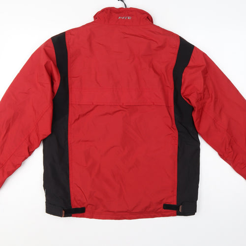 Five Seasons Men's Red Black S Waterproof Windbreaker Hooded Jacket