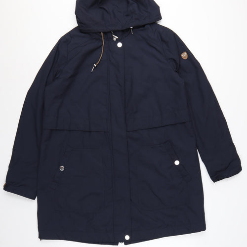 Gerry Weber Women’s Blue UK 14 Water Resistant Hooded Parka Coat