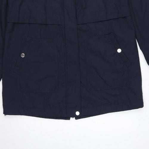 Gerry Weber Women’s Blue UK 14 Water Resistant Hooded Parka Coat