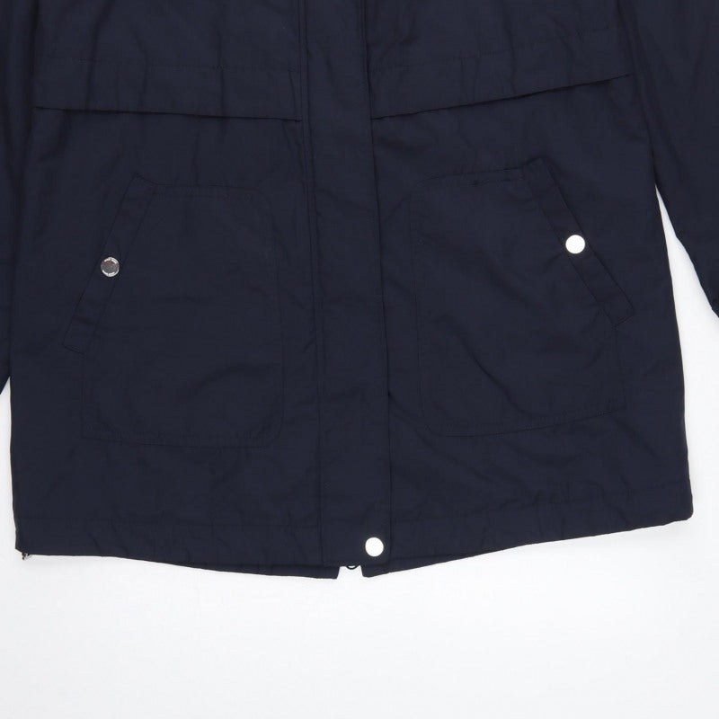 Gerry Weber Women’s Blue UK 14 Water Resistant Hooded Parka Coat