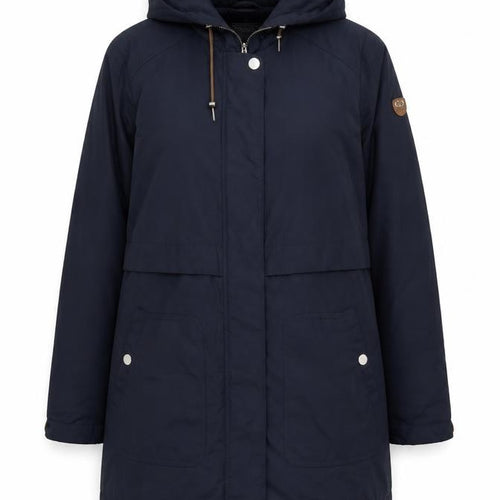 Gerry Weber Women’s Blue UK 14 Water Resistant Hooded Parka Coat