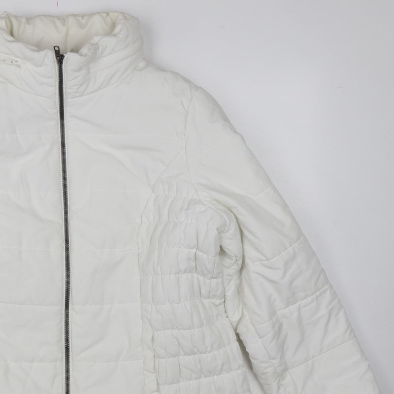 Marks and Spencer Women White L Puffer Jacket Quilted Full Zip