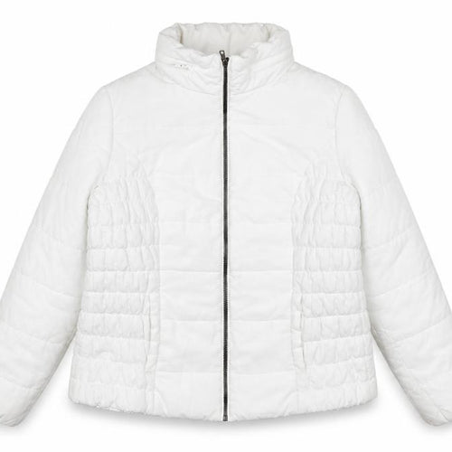Marks and Spencer Women White L Puffer Jacket Quilted Full Zip
