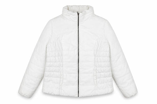 Marks and Spencer Women White L Puffer Jacket Quilted Full Zip