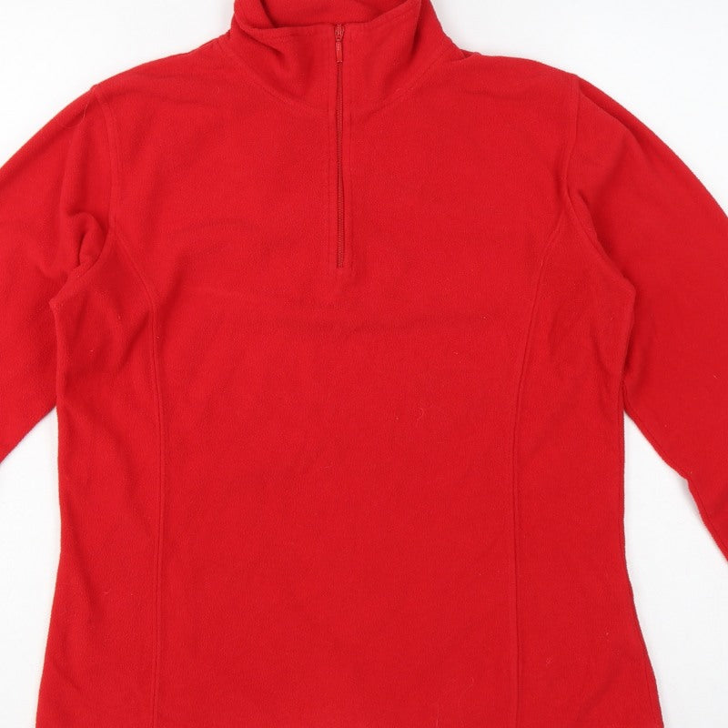 Additional view of Redec Women’s Red, size UK 10, Fleece 1/4 Zip Pullover Sweatshirt