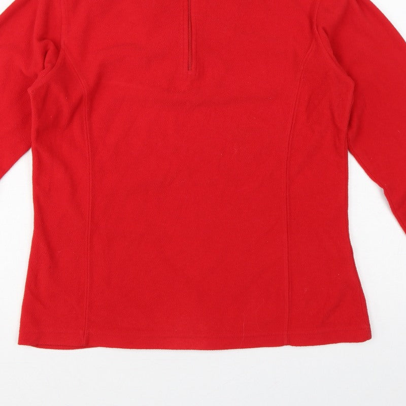 Additional view of Redec Women’s Red, size UK 10, Fleece 1/4 Zip Pullover Sweatshirt