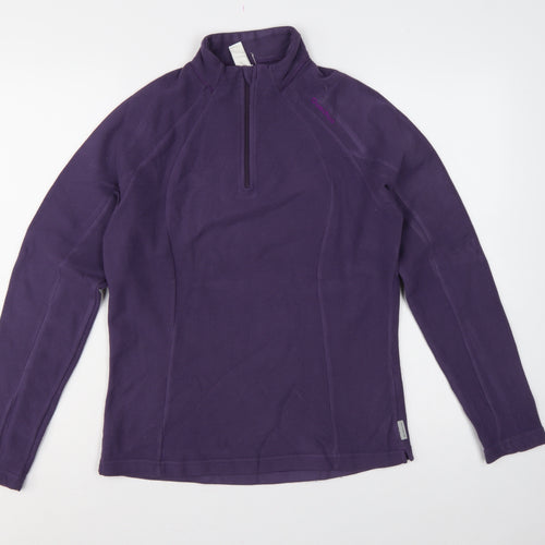 Quechua Women's Purple UK 12 1/4 Zip Fleece Pullover Sweatshirt