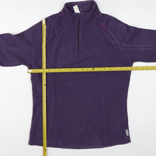 Quechua Women's Purple UK 12 1/4 Zip Fleece Pullover Sweatshirt