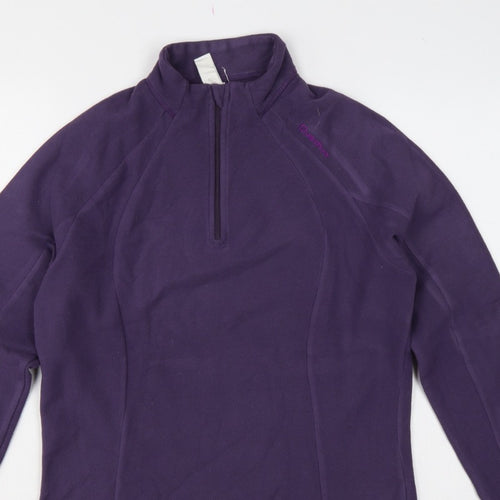 Quechua Women's Purple UK 12 1/4 Zip Fleece Pullover Sweatshirt