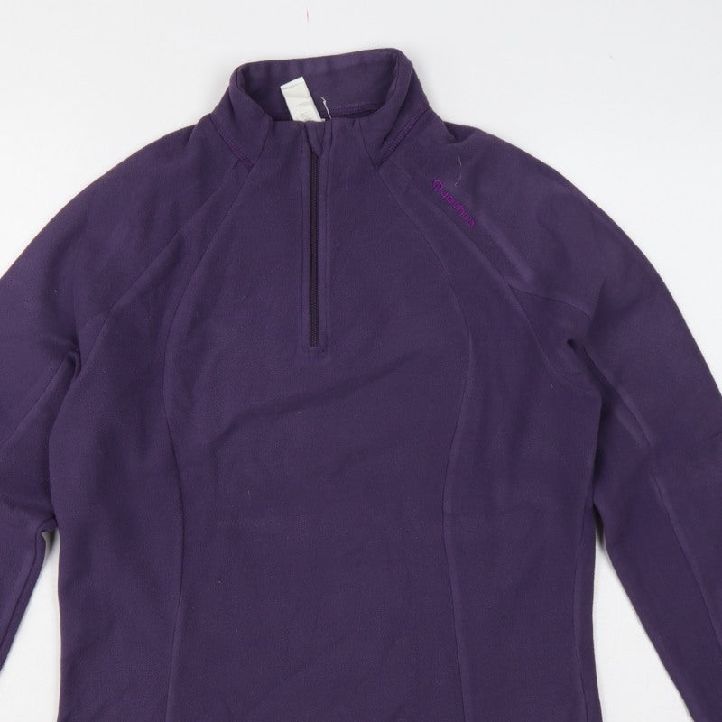 Quechua Women's Purple UK 12 1/4 Zip Fleece Pullover Sweatshirt