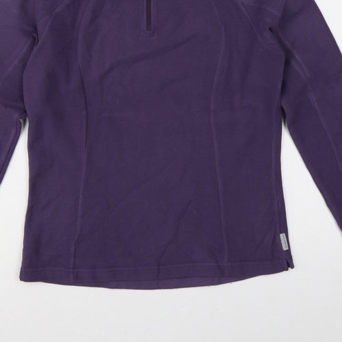 Quechua Women's Purple UK 12 1/4 Zip Fleece Pullover Sweatshirt