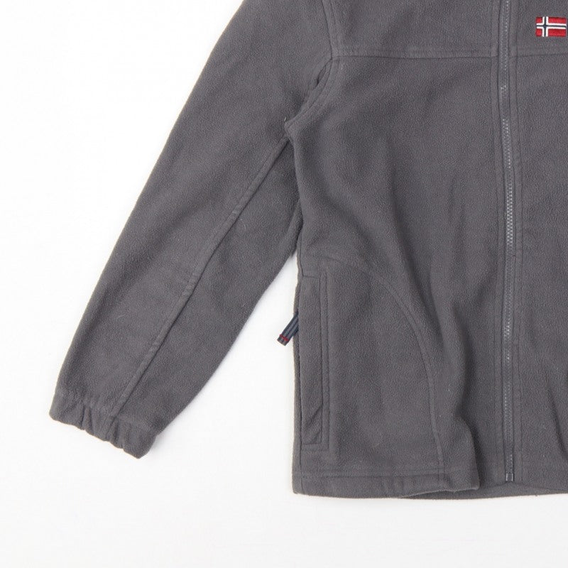 Geographical Norway Boys Grey 12 Years Fleece Full Zip Jacket Logo