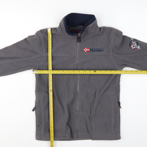 Geographical Norway Boys Grey 12 Years Fleece Full Zip Jacket Logo