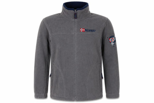 Geographical Norway Boys Grey 12 Years Fleece Full Zip Jacket Logo