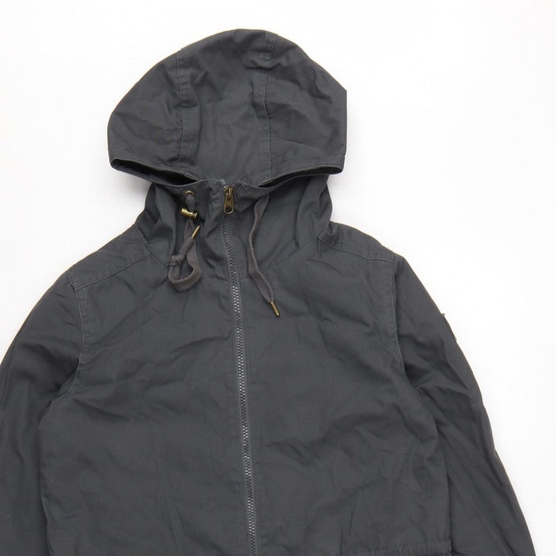 Element Women Black S Hooded Long Parka Cotton Blend Zip Coat