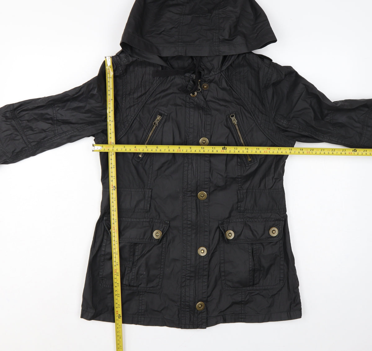 Marks & Spencer Women’s Black UK 12 Hooded Cotton Parka Jacket