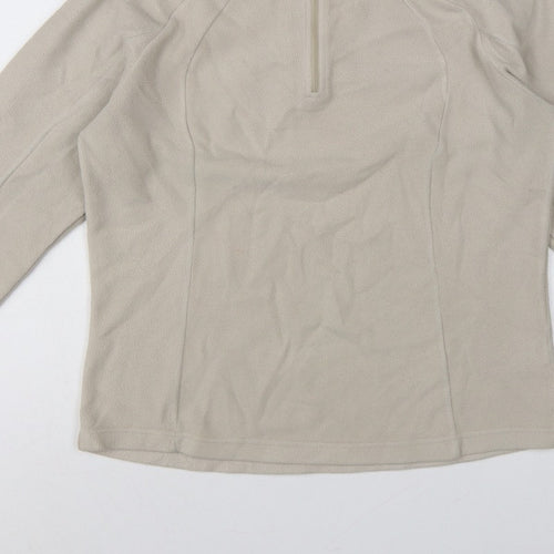 Quechua Women’s Beige M 1/4 Zip Fleece Pullover Hiking Sweatshirt