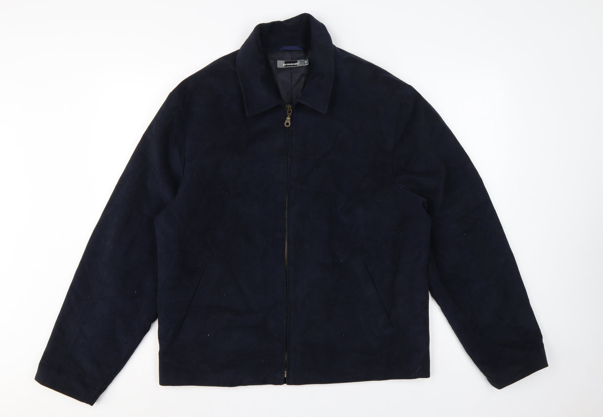 Armando Men’s Blue Cotton Full Zip Basic Jacket Size M 38-40