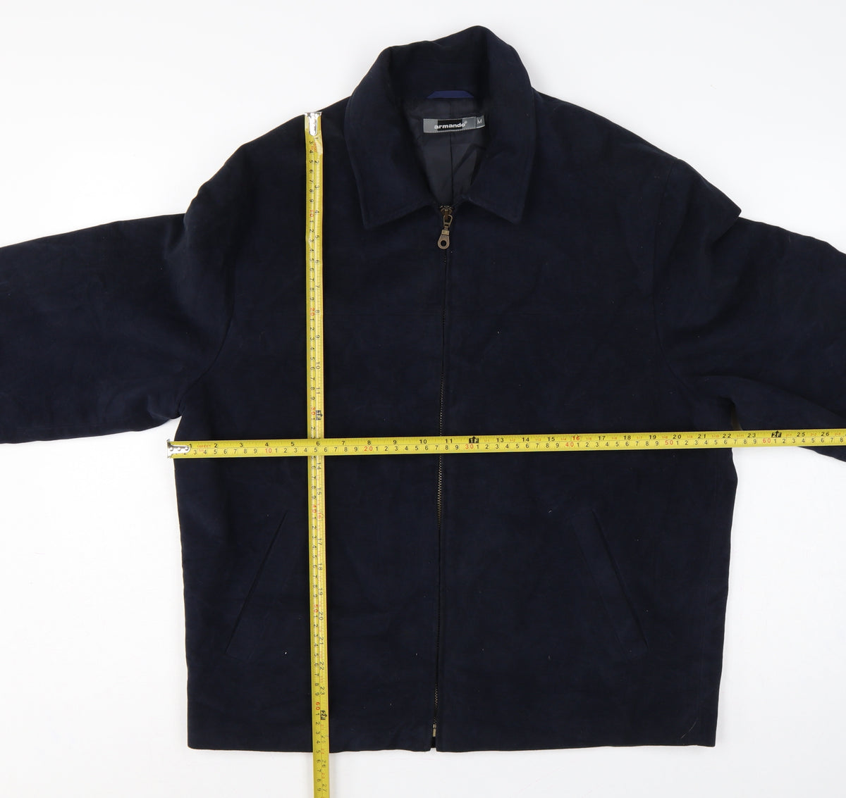 Armando Men’s Blue Cotton Full Zip Basic Jacket Size M 38-40