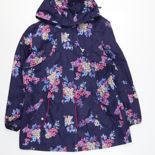 Bonmarché Women’s Blue Floral Hooded Parka Jacket Size 16