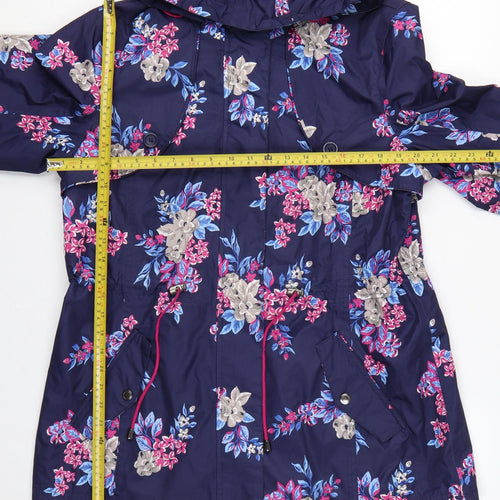 Bonmarché Women’s Blue Floral Hooded Parka Jacket Size 16