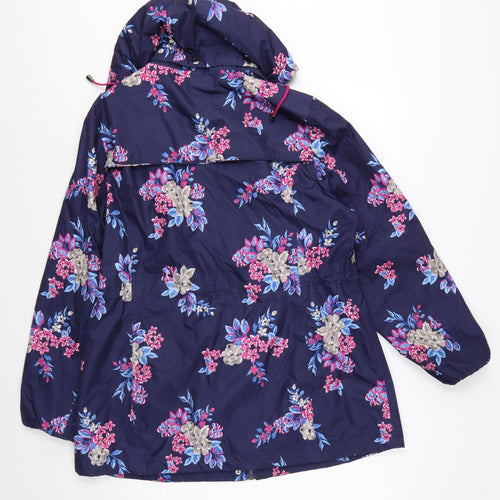 Bonmarché Women’s Blue Floral Hooded Parka Jacket Size 16