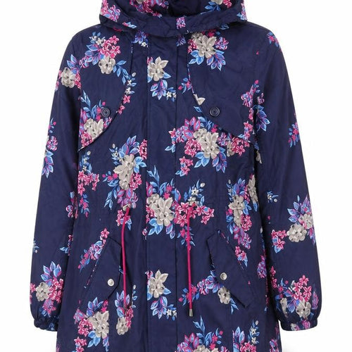 Bonmarché Women’s Blue Floral Hooded Parka Jacket Size 16