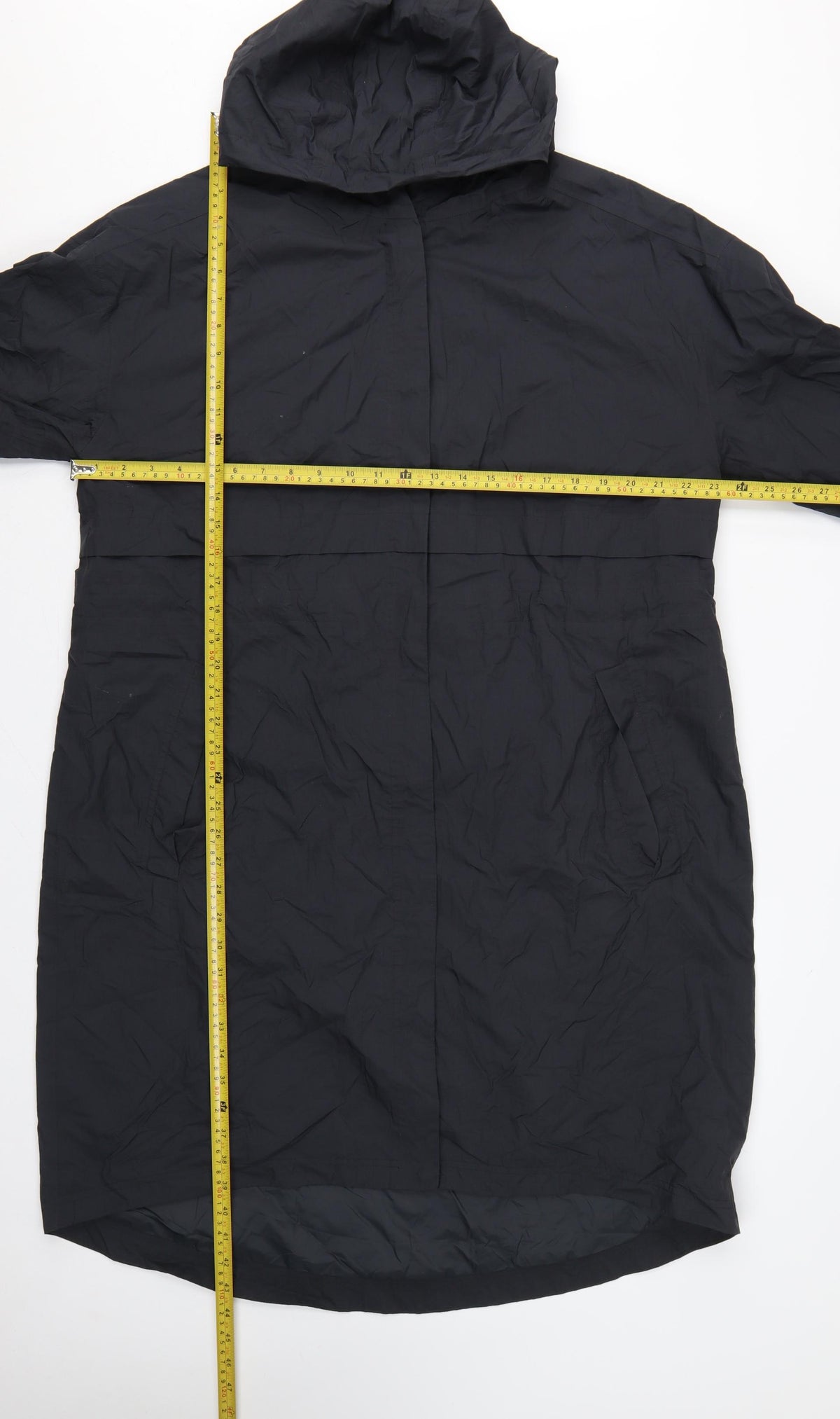 Seasalt Cornwall Women Black UK 16 Dry Point Hooded Long Rain Coat