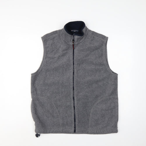 Marks & Spencer Men Grey L Fleece Waistcoat Full Zip Bodywarmer