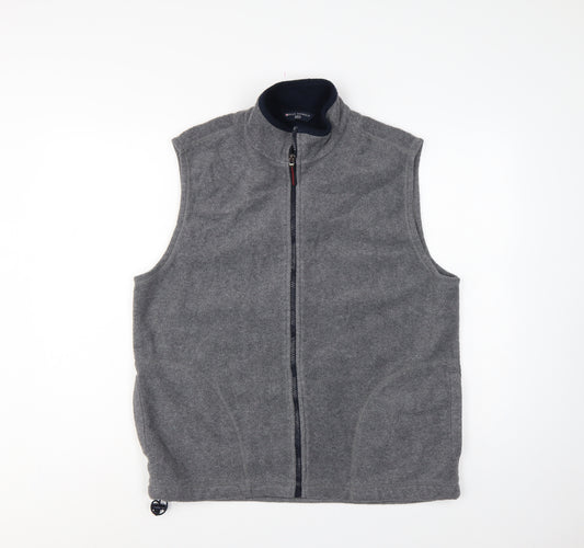 Marks & Spencer Men Grey L Fleece Waistcoat Full Zip Bodywarmer