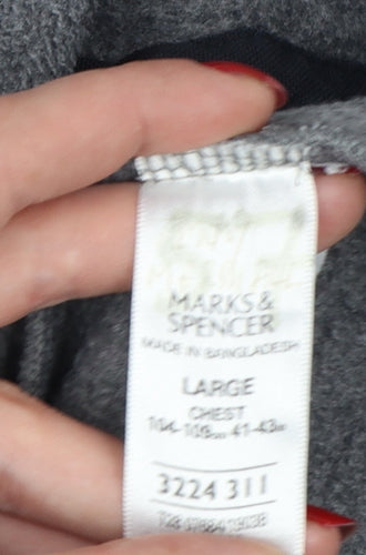 Marks & Spencer Men Grey L Fleece Waistcoat Full Zip Bodywarmer