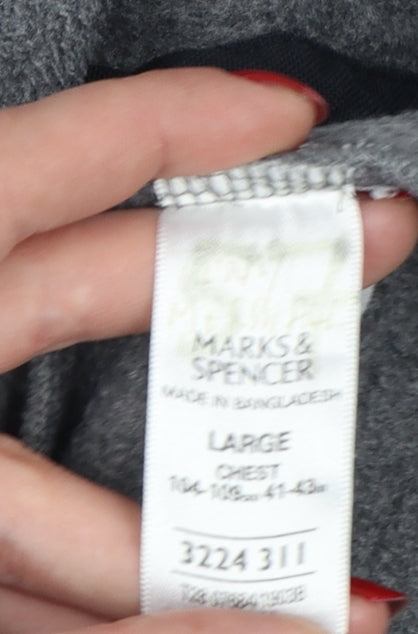 Marks & Spencer Men Grey L Fleece Waistcoat Full Zip Bodywarmer