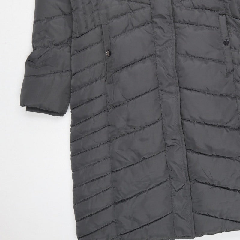 Roman Women’s Grey UK 10 Long Hooded Quilted Puffer Coat