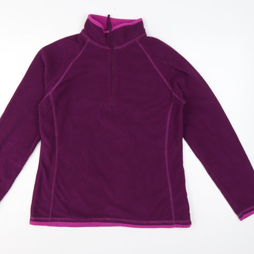 Mountain Warehouse Women Purple UK 12 Fleece 1/4 Zip Sweatshirt
