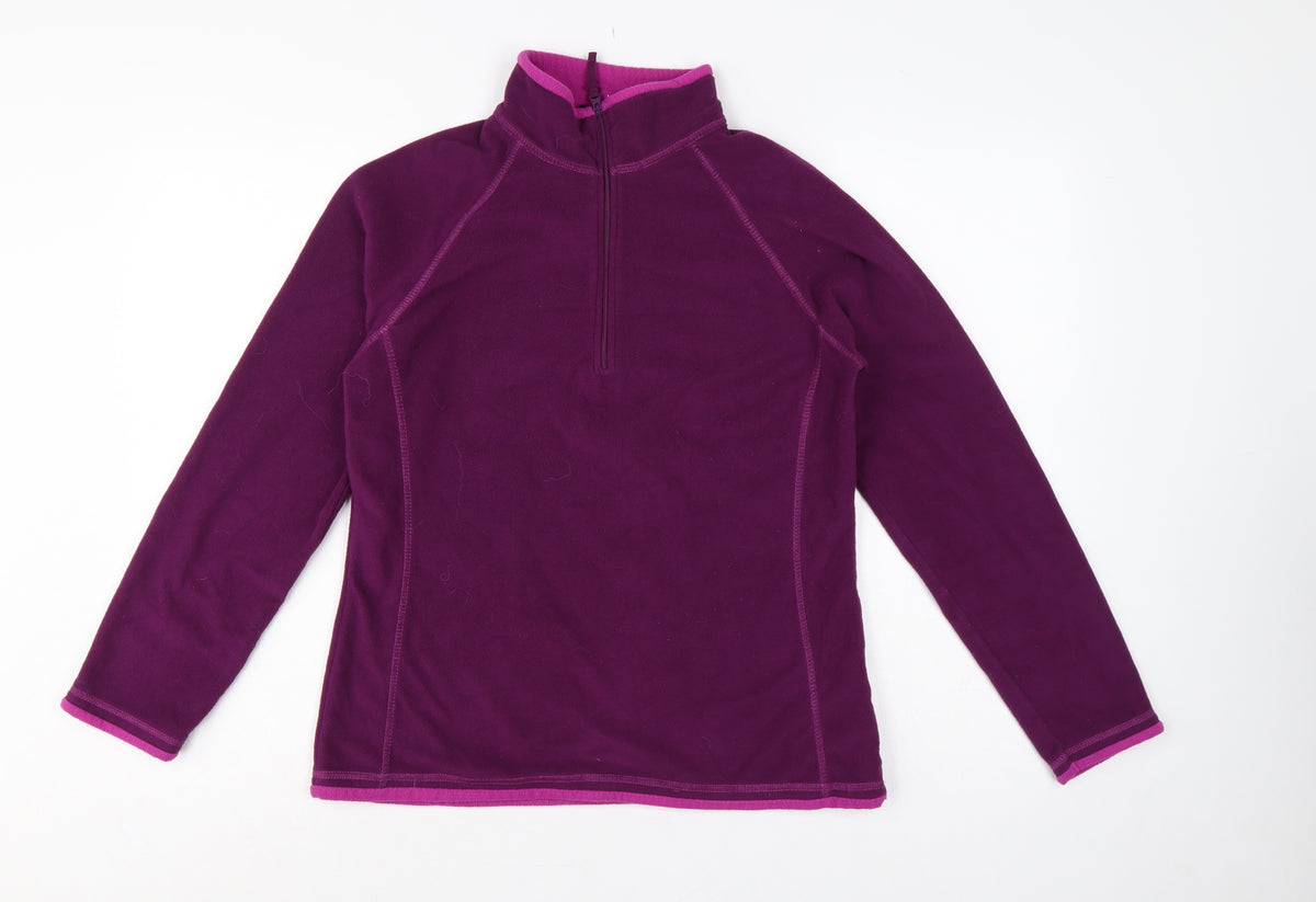 Mountain Warehouse Women Purple UK 12 Fleece 1/4 Zip Sweatshirt