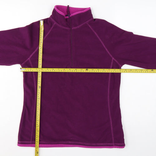 Mountain Warehouse Women Purple UK 12 Fleece 1/4 Zip Sweatshirt