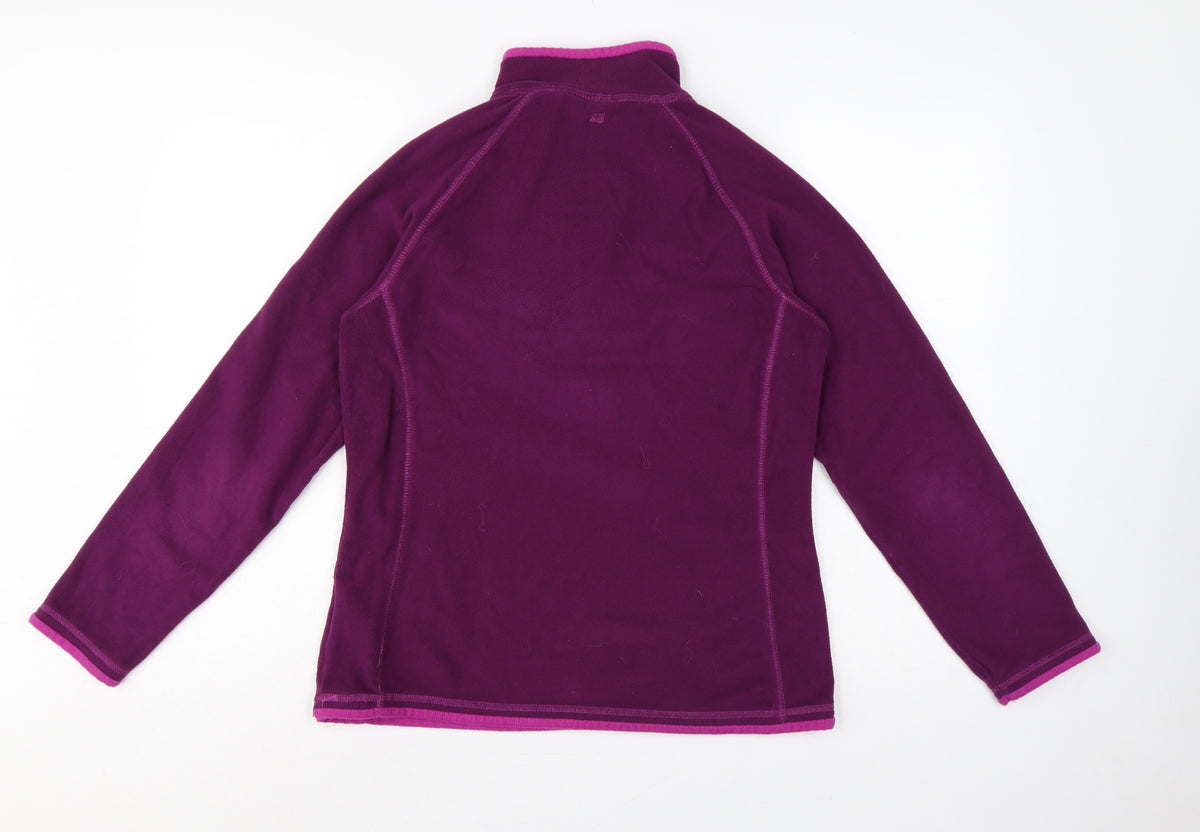 Mountain Warehouse Women Purple UK 12 Fleece 1/4 Zip Sweatshirt