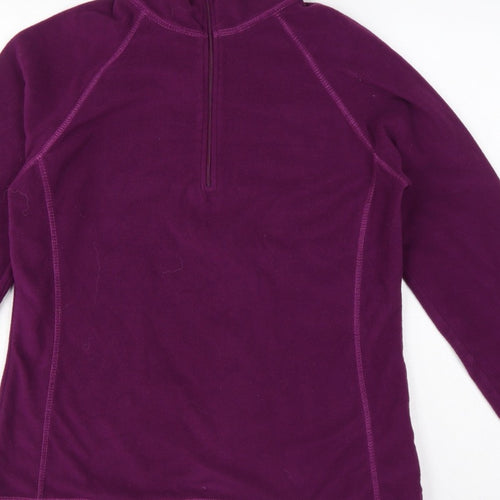 Mountain Warehouse Women Purple UK 12 Fleece 1/4 Zip Sweatshirt