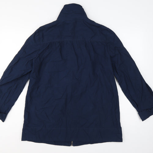 Bhs Women’s Blue UK 12 Mid-Length Cotton Zip Basic Jacket