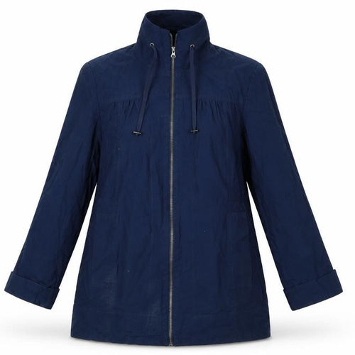 Bhs Women’s Blue UK 12 Mid-Length Cotton Zip Basic Jacket