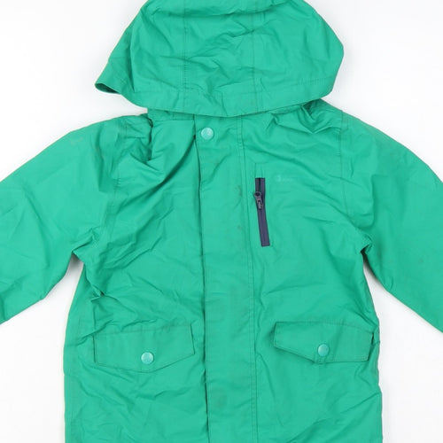 Mountain Warehouse Boys Green 5-6 Years Hooded Waterproof Parka Jacket