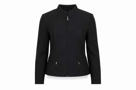 Marks and Spencer Women Black UK 14 Zip Front Tailored Suit Jacket
