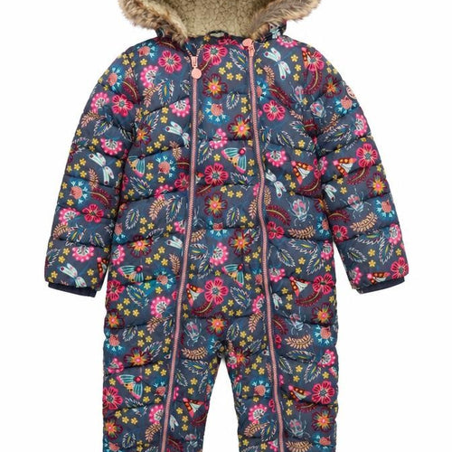FatFace Girls Multicoloured 5-6 Years Floral Hooded Padded Snowsuit
