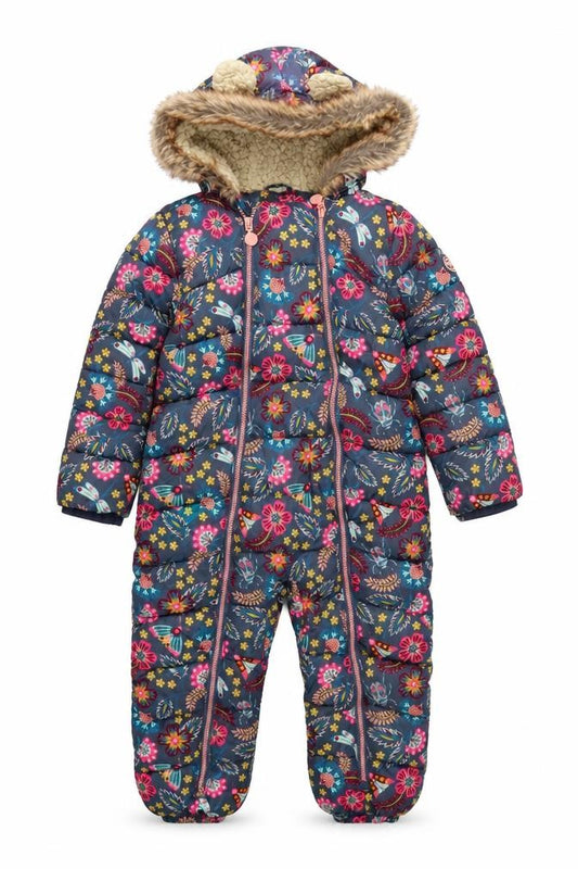 FatFace Girls Multicoloured 5-6 Years Floral Hooded Padded Snowsuit