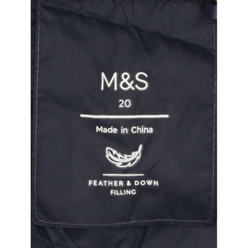 Marks and Spencer Women’s Navy Size 20 Feather Down Puffer Gilet