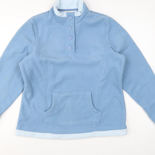 Marks and Spencer Women Blue UK 16 Henley Fleece Sweatshirt