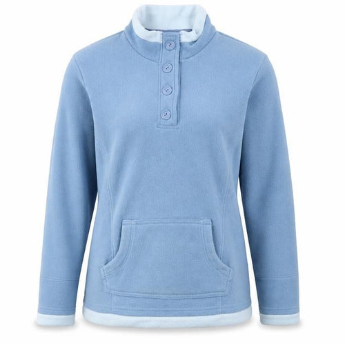 Marks and Spencer Women Blue UK 16 Henley Fleece Sweatshirt