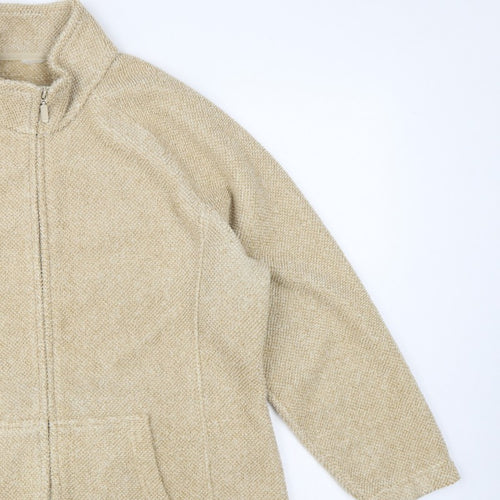 Marks & Spencer Women Beige UK 20 Fleece Full Zip Jacket Pockets