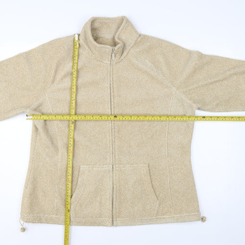 Marks & Spencer Women Beige UK 20 Fleece Full Zip Jacket Pockets