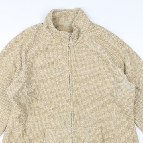 Marks & Spencer Women Beige UK 20 Fleece Full Zip Jacket Pockets